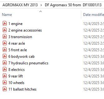 Deutz Fahr Agromaxx 50 from DF10001J13 - Parts Catalog