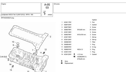 Landini Landpower 180 IVEC0 Tier 3 (2007-2012) Parts Catalog