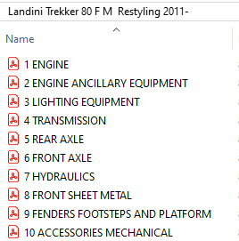 Landini Trekker 80 F M Restyling (2011 - ) Parts Catalog