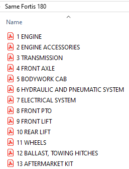 Same Fortis 180 - Parts Catalog