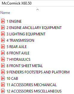 McCormick X60.50 -  Parts Catalog