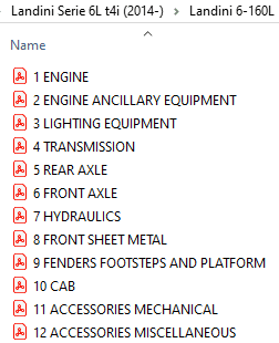 Landini 6-160L Parts Catalog