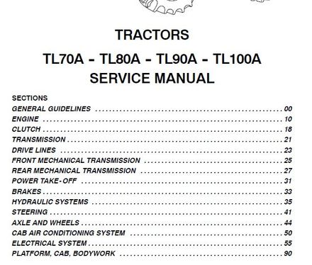 New Holland TL70A TL80A TL90A TL100A Tractors - Workshop Manual  