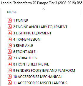 Landini Technofarm 70 Europe Tier 3 (2008-2015) RS51 - Parts Catalog