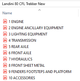 Landini Trekker 80 C F L New (2000-2003) - Parts Catalog