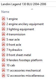 Landini  Legend 130 BLU N-G TDI (2004-2006) - RP71 - Parts Catalog