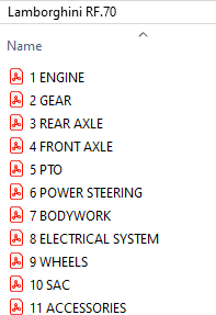 Lamborghini RF.70 - Parts Catalog