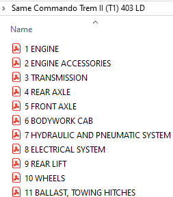 Same Commando Trem II (T1) 403 LD - Parts Catalog