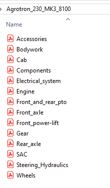 Deutz Fahr Agrotron 230 MK3 after 8100 - Parts Catalog