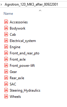 Deutz Fahr Agrotron 120 MK3 after 80922001 - Parts Catalog