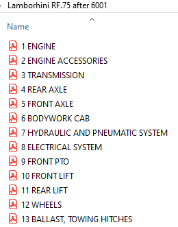 Lamborghini RF.75 after 6001 - Parts Catalog