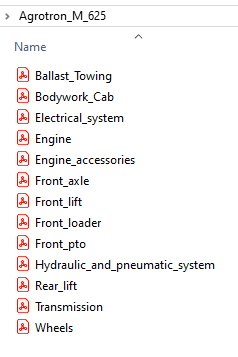 Deutz Fahr Agrotron M 625 - Parts Catalog