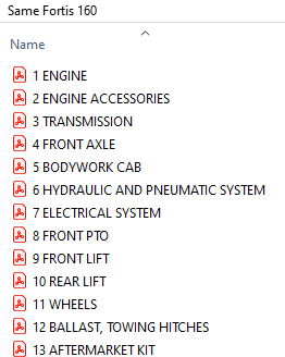 Same Fortis 160 - Parts Catalog