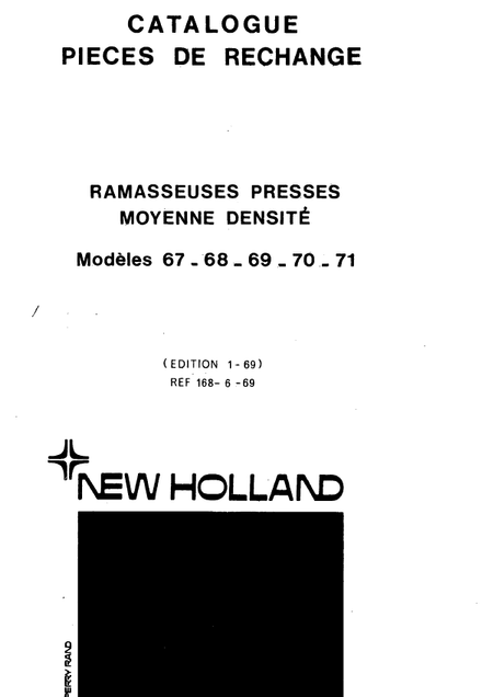 New Holland 67-68-69-70-71 Baler - Parts Catalog