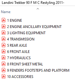 Landini Trekker 90 F M C Restyling (2011 - ) Parts Catalog