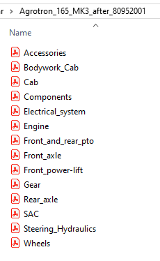 Deutz Fahr Agrotron 165 MK3 after 80952001 - Parts Catalog
