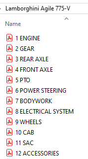 Lamborghini Agile 775-V Tractor - Parts Caatalog