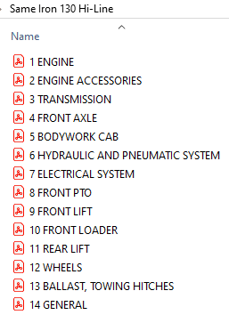 Same Iron 130 Hi-Line Parts Catalog