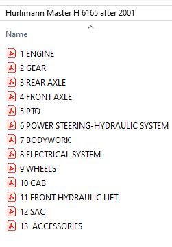 Hurlimann Master H-6165  after 2001  - Parts Catalog