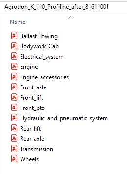Deutz Fahr Agrotron K 110 Profiline after 81611001 - Parts Catalog