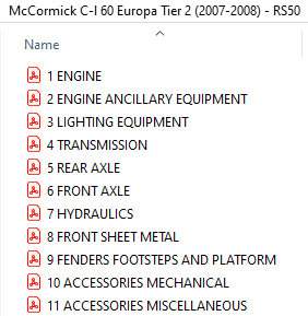 McCormick C-l 60 Europa Tier 2 (2007-2008) - RS50  Parts Catalog