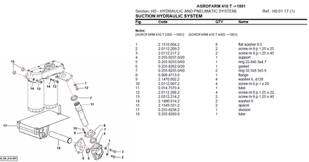 Deutz Fahr Agrofarm 410 T after 1001 - Parts Catalog