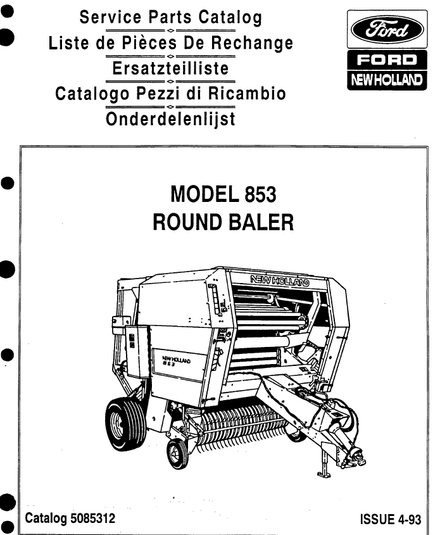 New Holland 853 Baler - Parts Catalog