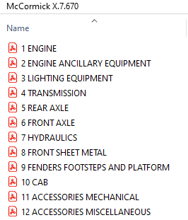 McCormick X7.670 -  Parts Catalog