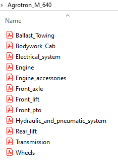 Deutz Fahr Agrotron M 640 - Parts Catalog