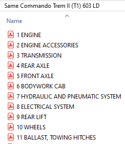 Same Commando Trem II (T1)  603 LD - Parts Catalog