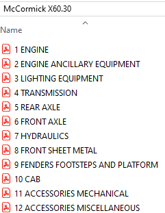 McCormick X60.30 -  Parts Catalog