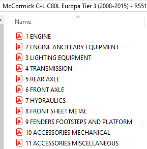 McCormick C-L C80L Europa Tier 3 (2008-2015) - RS51 Parts Catalog