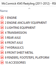McCormick 4545 Restyling (2011-2012) - RS01 Parts Catalog