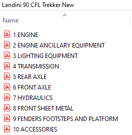 Landini Trekker 90 C F L New (2000-2003) - Parts Catalog