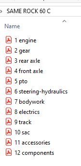 Same Rock 60 C Tractor - Parts Catalog