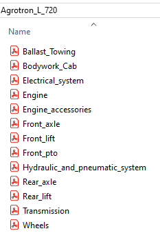 Deutz Fahr Agrotron L 720 - Parts Catalog