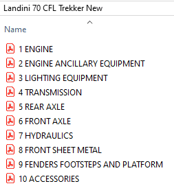 Landini Trekker 70 C F L New (2000-2003) - Parts Catalog