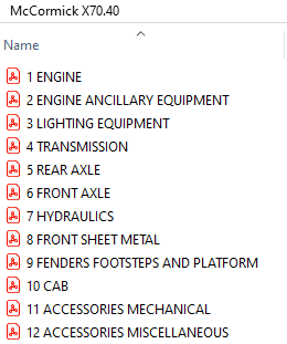 McCormick X70.40 -  Parts Catalog