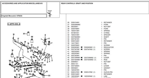 Landini Cignolati Meccanici CF6830 Tractor - Parts Cat