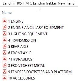 Landini Trekker 105 F M C New Tier 3 (2007-2010) - Parts Catalog