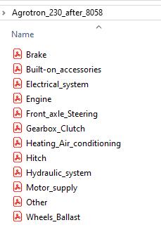 Deutz Fahr Agrotron 230 after 8058 - Parts Catalog