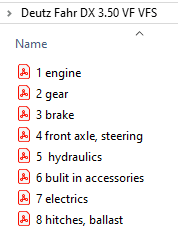 Deutz Fahr  DX 3.50 V/F   VFS - Parts Catalogs