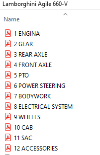 Lamborghini Agile 660-V Tractor - Parts Caatalog
