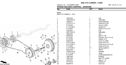 Deutz Fahr 6060 HTS Climber after 14500 Combine Harvester - Parts Catalog