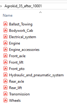 Deutz Fahr  Agrokid 35 after 10001 - Parts Catalog