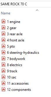 Same Rock 70 C Tractor - Parts Catalog