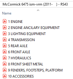 McCormick 6475 ism-vrm (2011-    ) - RS43  Parts Catalog