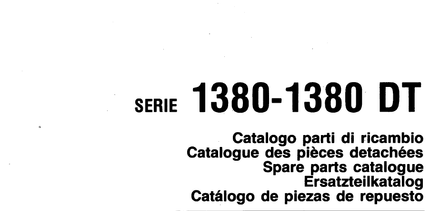 Fiat 1380 1380DT Tractors - Parts Catalog