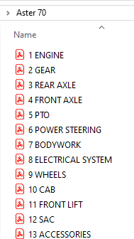 Same Aster 70 - Parts Catalog