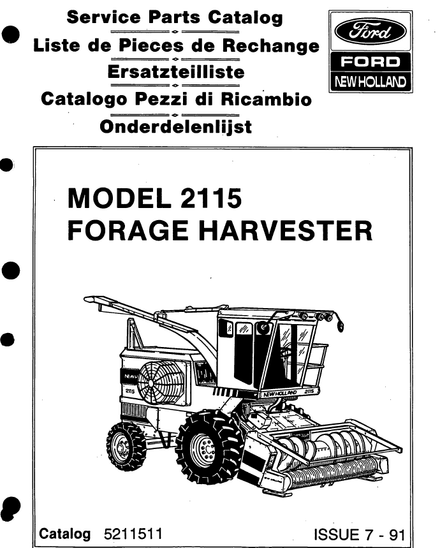 New Holland 2115 Forage Harvester - Parts Catalog